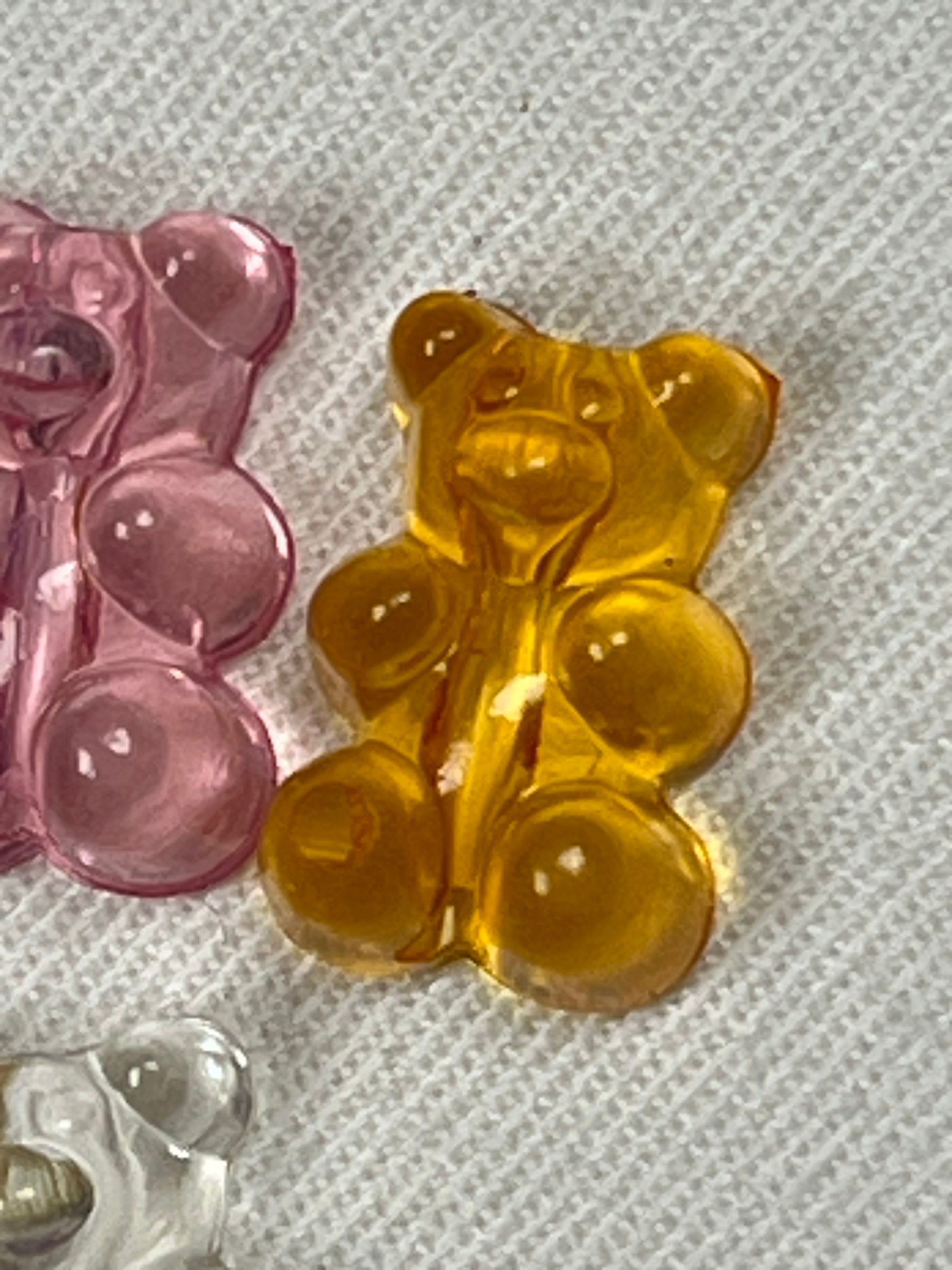 25 Acrylic Transparent Bear Beads Mixed Colors