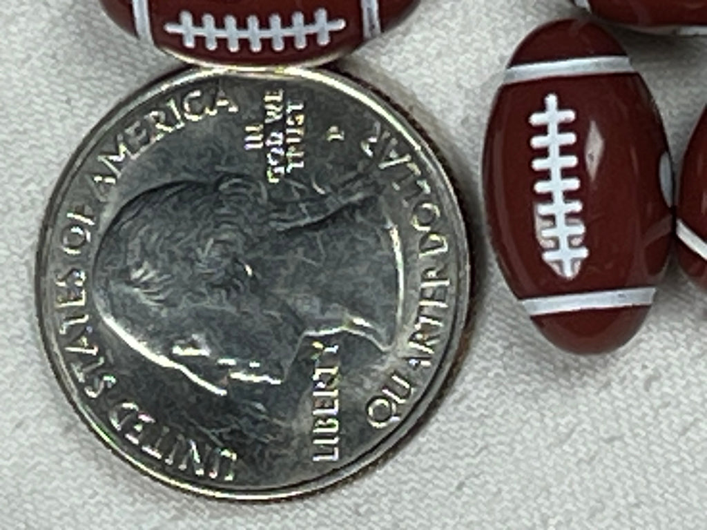 10 Acrylic Football Beads