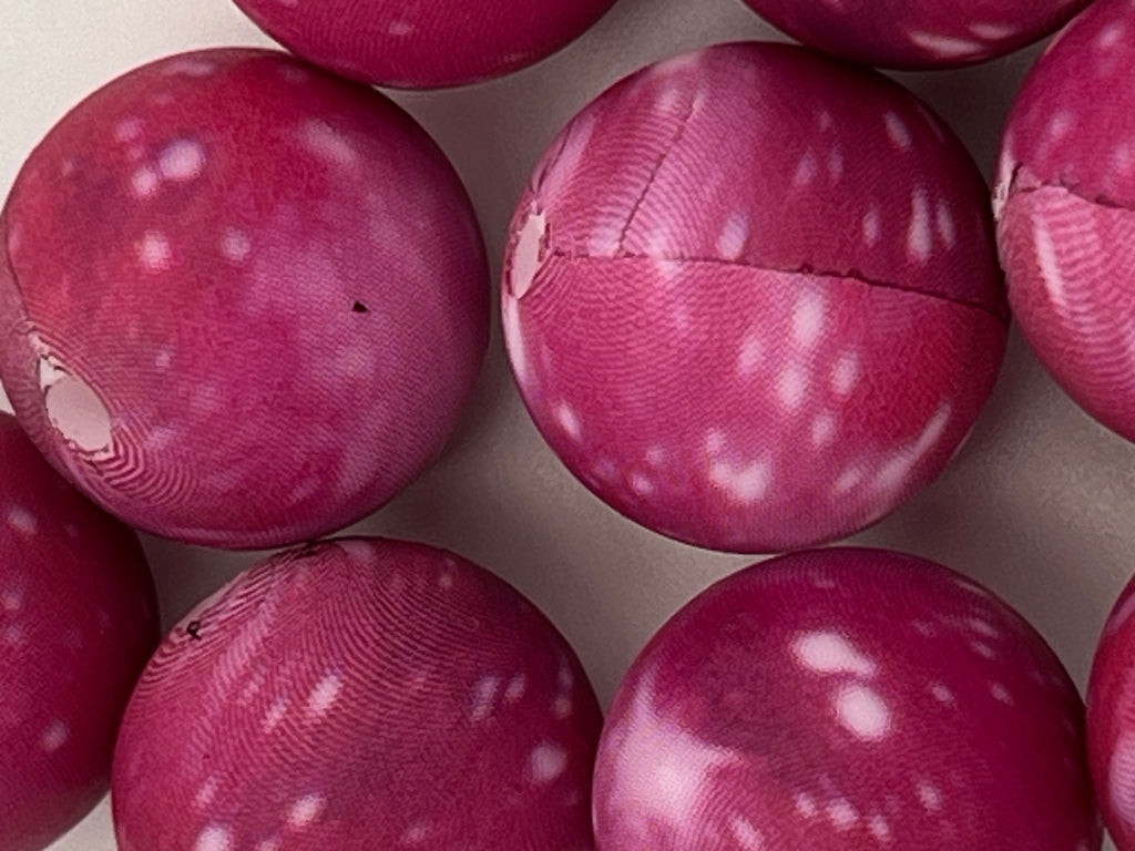 10 15mm Silicone Beads in Pink Galaxy