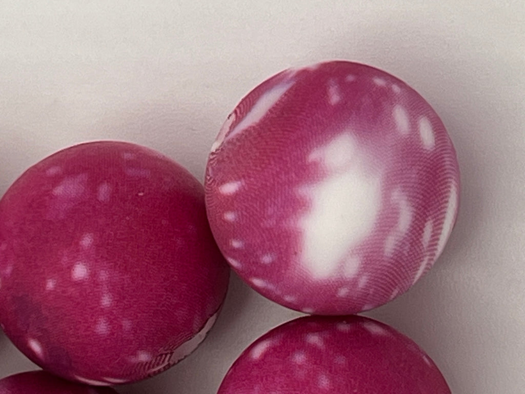10 15mm Silicone Beads in Pink Galaxy