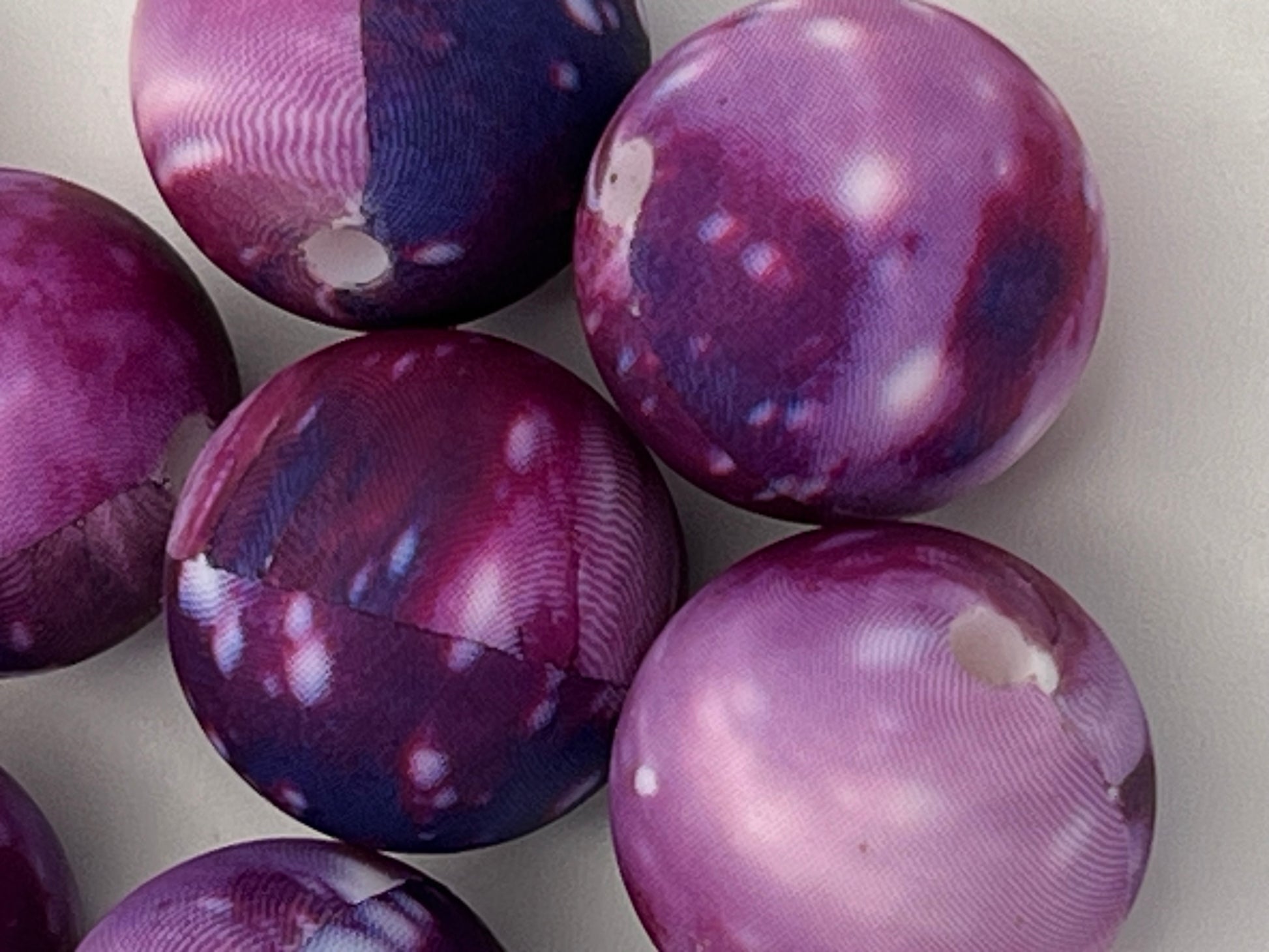 10 15mm Silicone Beads in Purple Galaxy