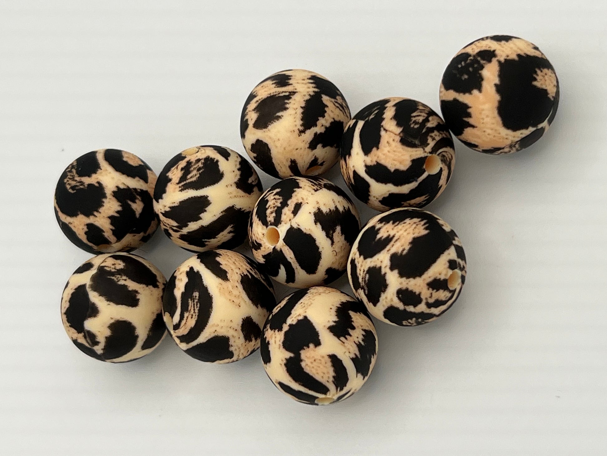 10 15mm Silicone Beads in Tiger