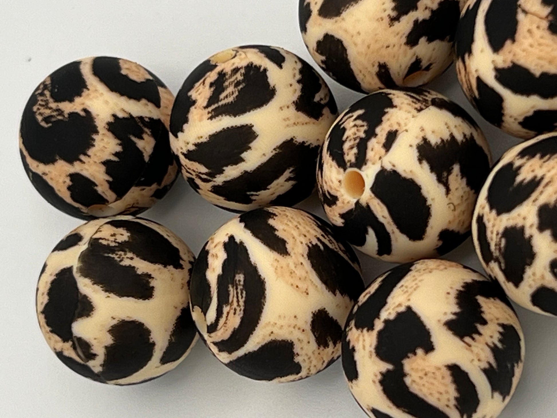 10 15mm Silicone Beads in Tiger