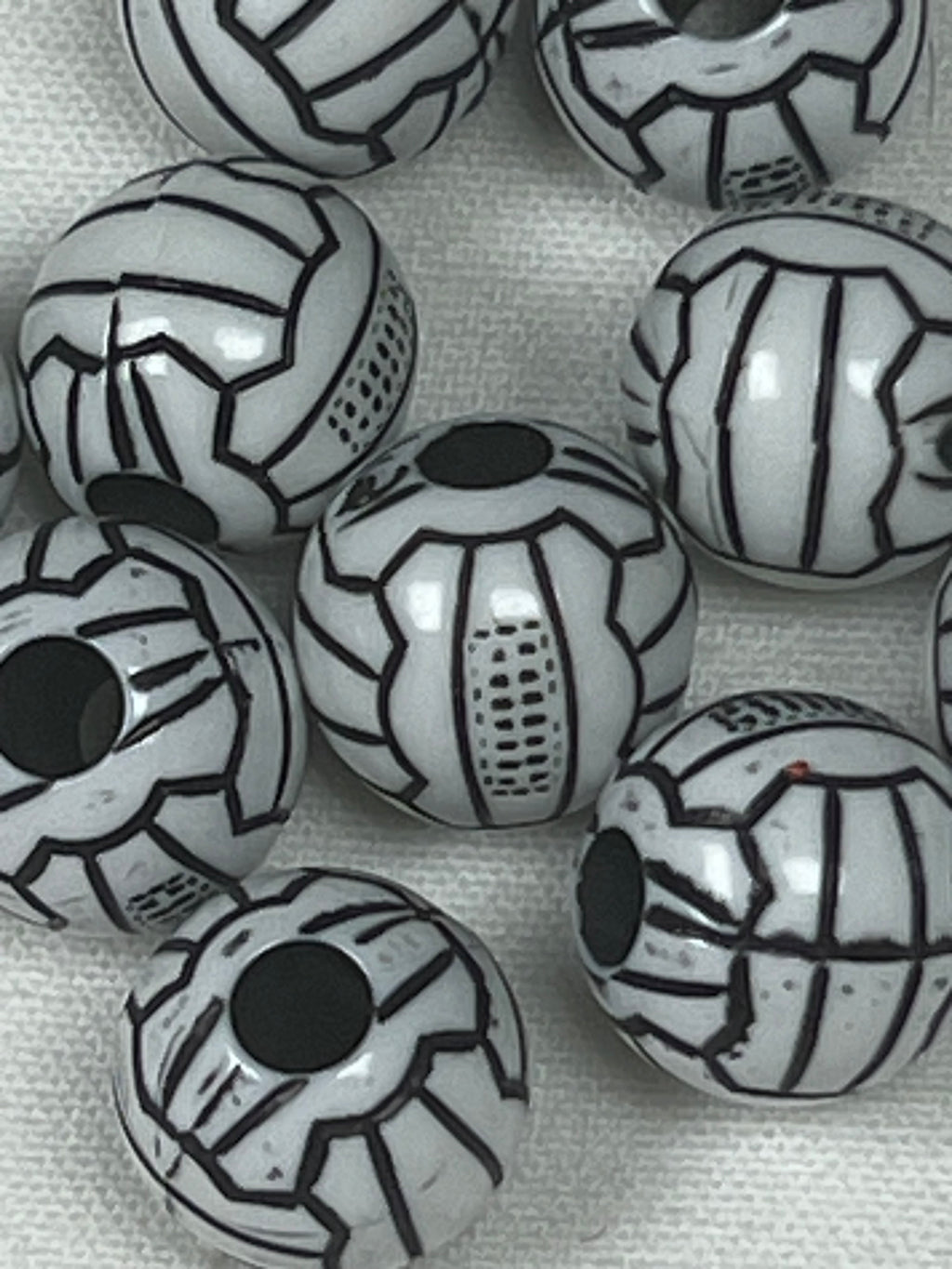 10 Acrylic Volleyball Beads