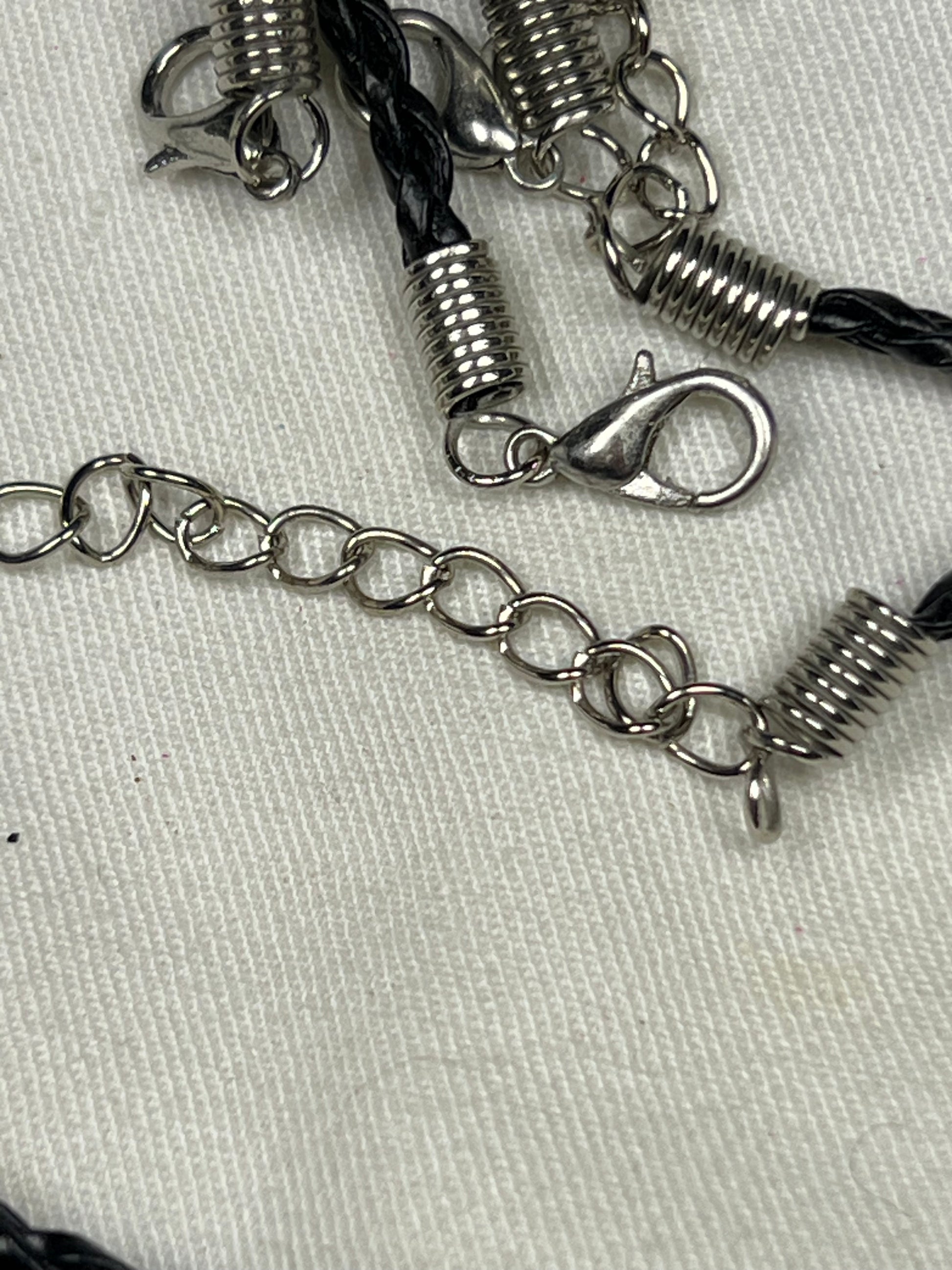 5 16.9" Braided Leather Necklaces w/Lobster Claw Clasp